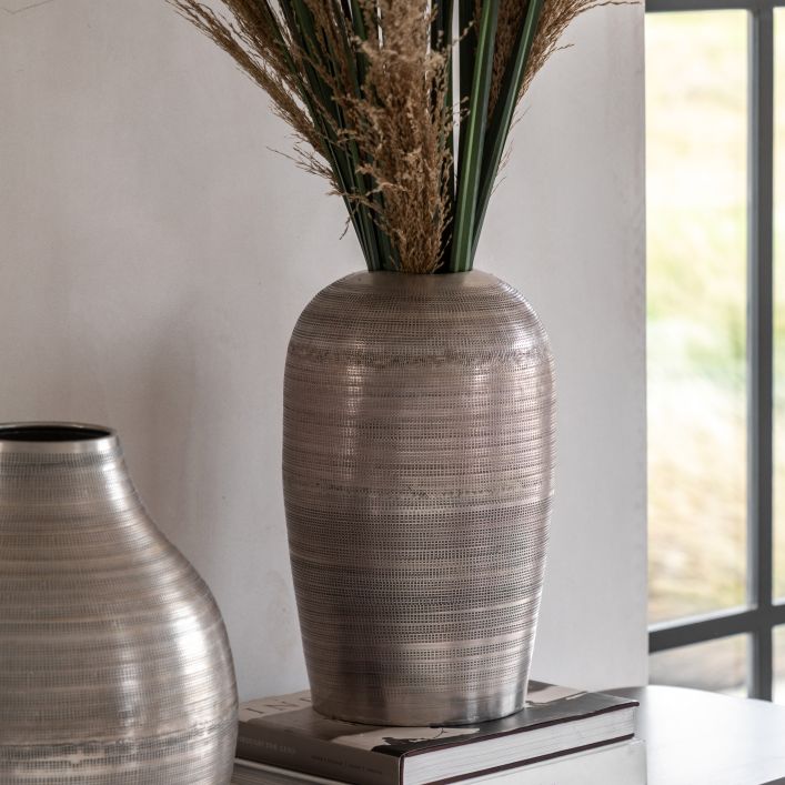 Zahara Hammered Metal Vase