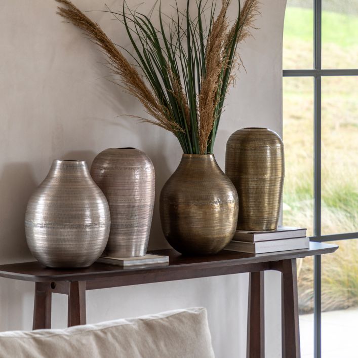 Zahara Hammered Metal Vase